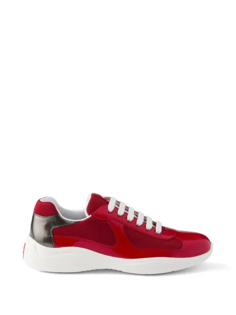 Prada tenis America's Cup de charol de piel y tela técnica