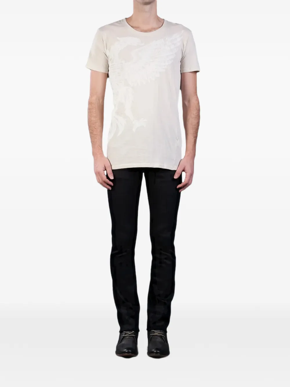 Balmain T-shirt met adelaarprint Beige