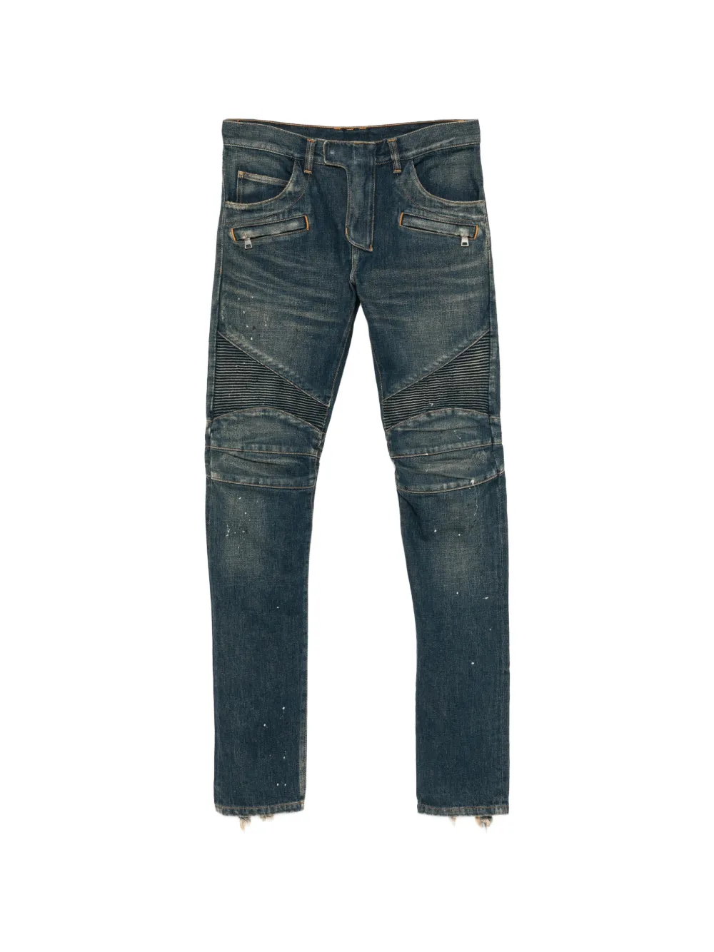 Balmain Biker distressed jeans - Blu