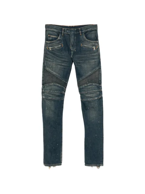 Balmain vaqueros Biker con efecto envejecido