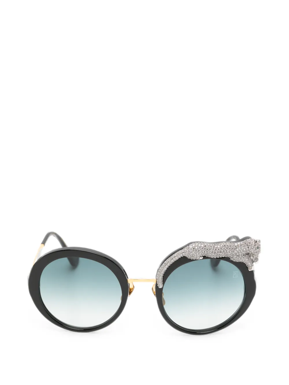 ANNA-KARIN KARLSSON crystal-embellished round-frame sunglasses - Nero