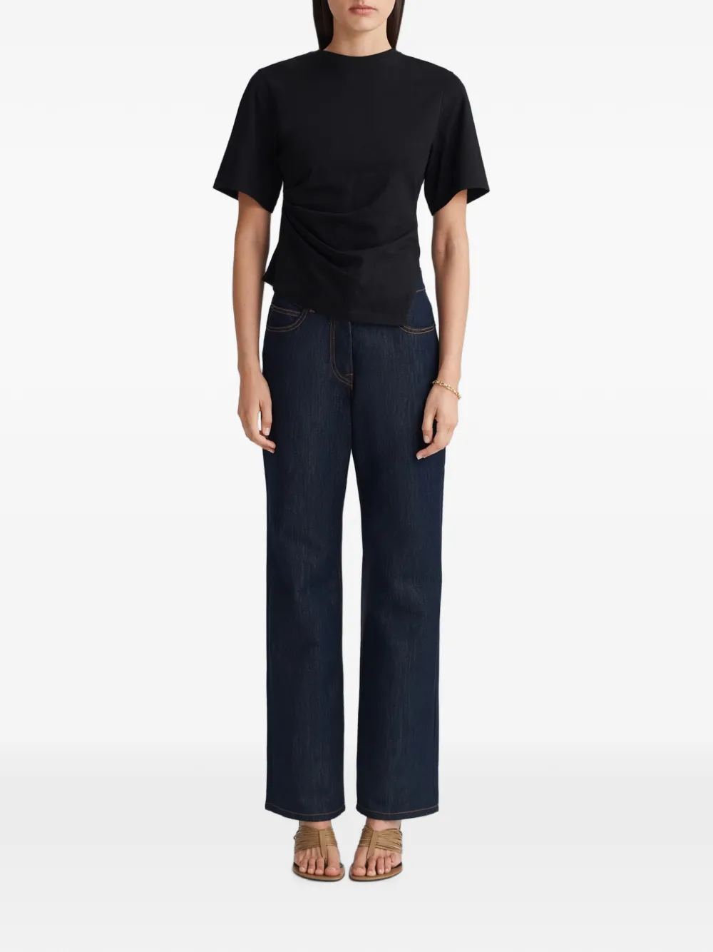 Anna Quan Cleo ruched T-shirt - Schwarz
