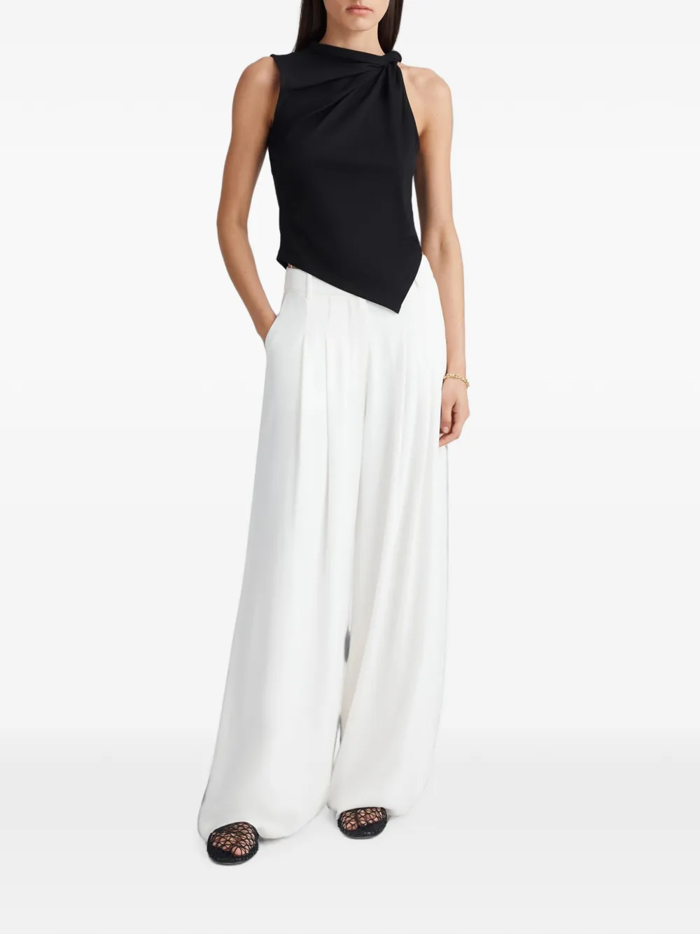 Anna Quan Celia draped top - Schwarz