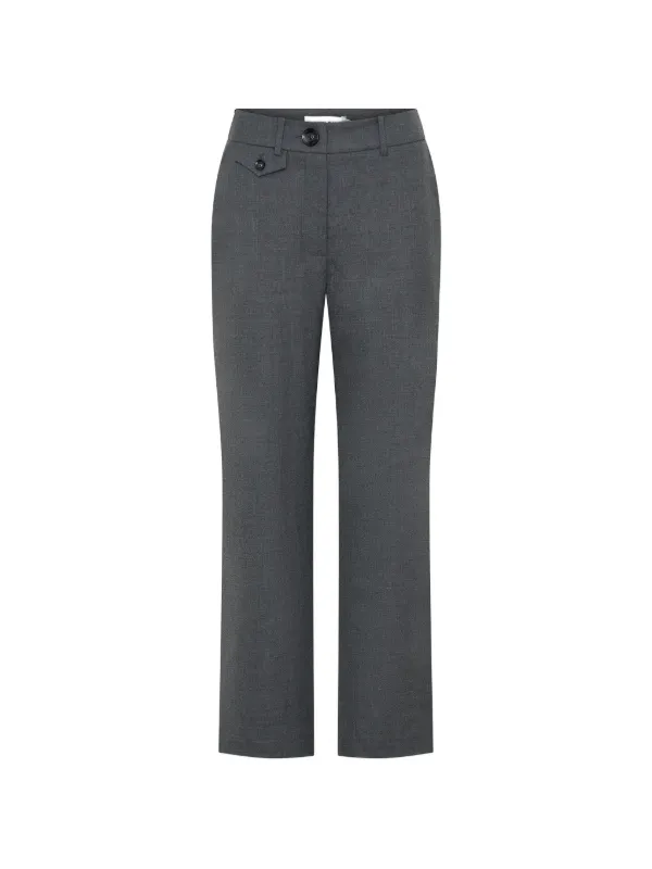Anna Quan Juliette Button-detail Trousers in Grey