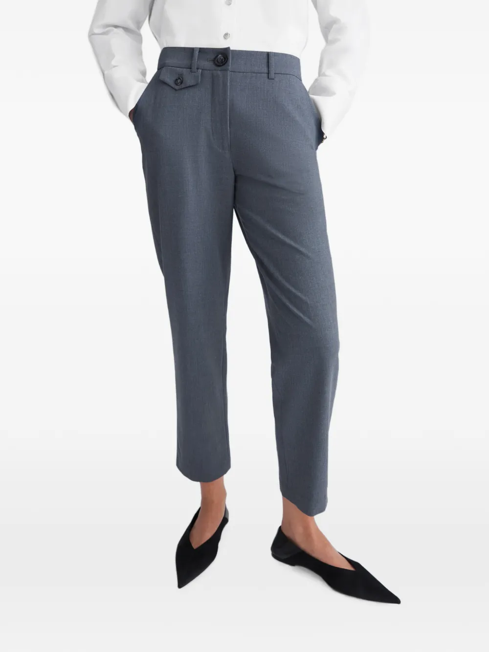 Anna Quan Juliette Button-detail Trousers in Grey, view 5