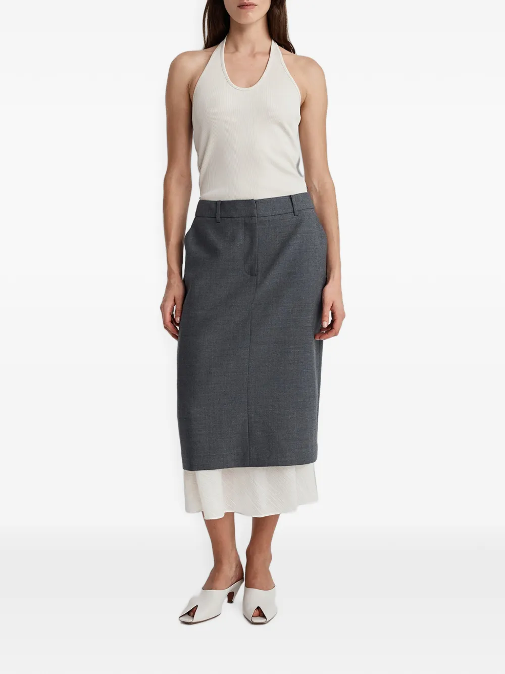 Anna Quan Rachelle layered midi skirt - Grau