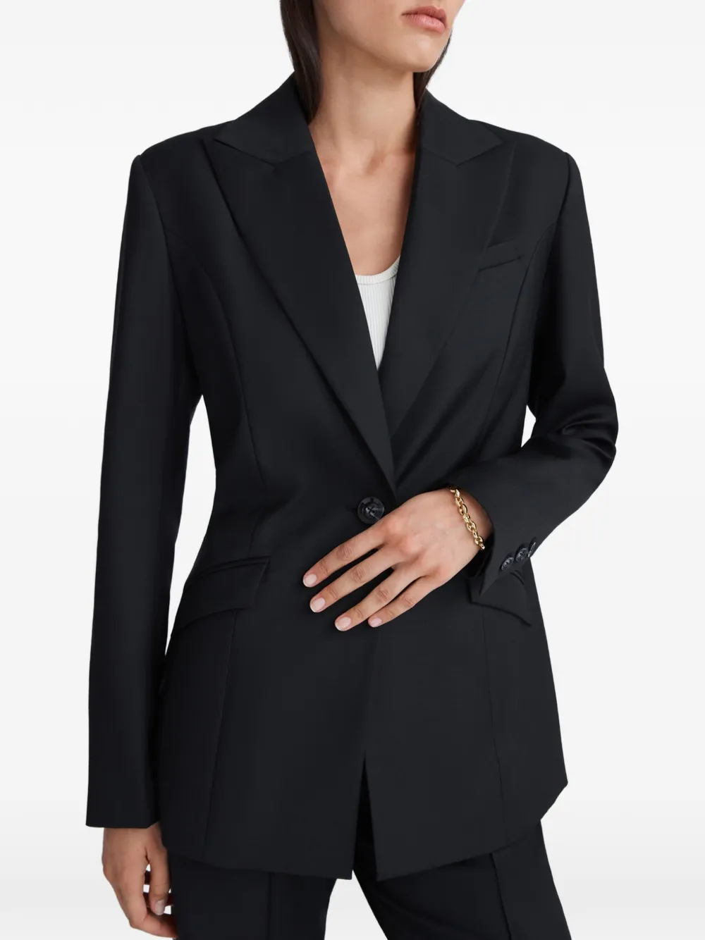 Anna Quan Archie blazer met enkele rij knopen Zwart