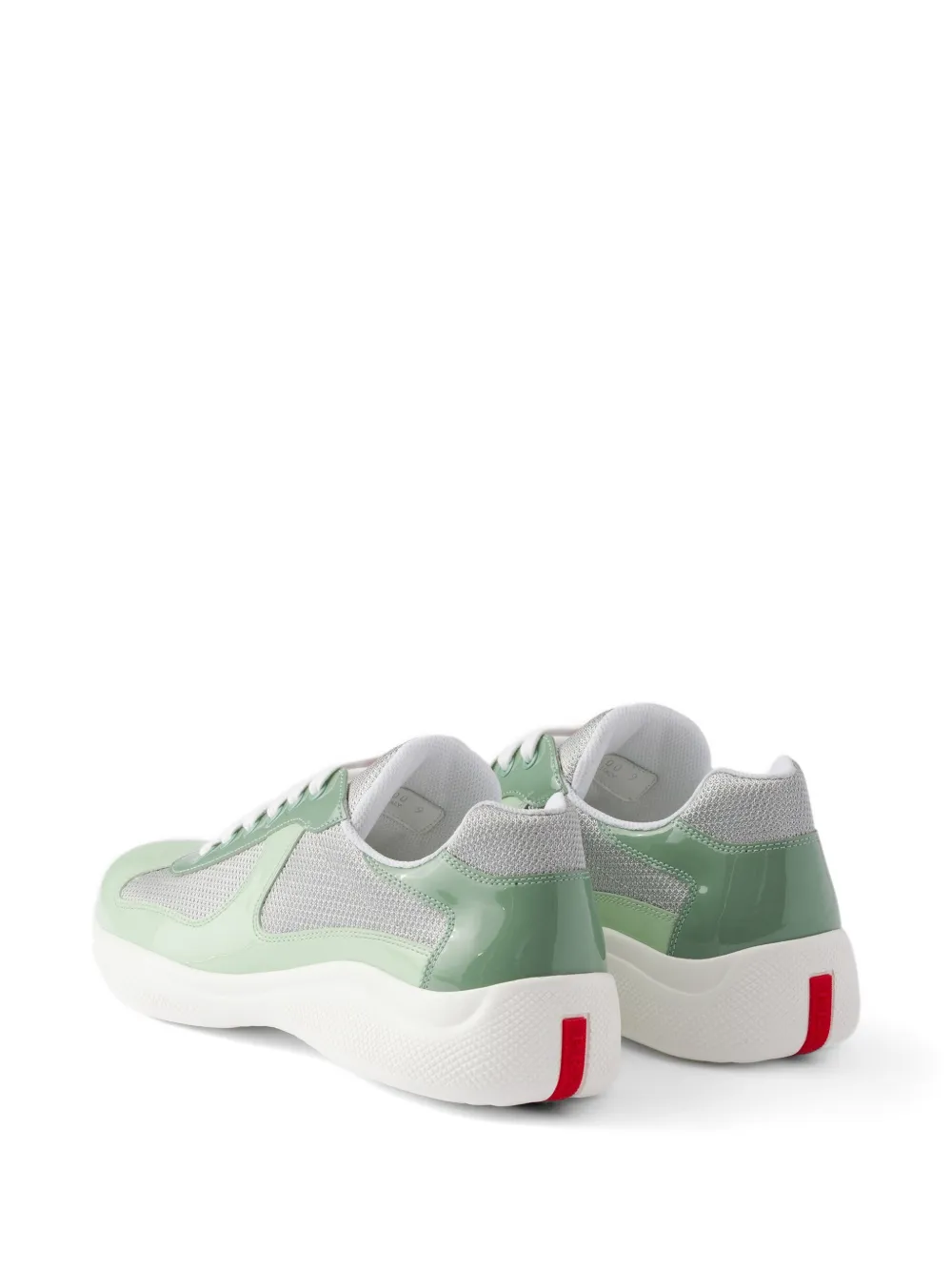 Prada America's Cup sneakers van lakleer en technische stof Groen