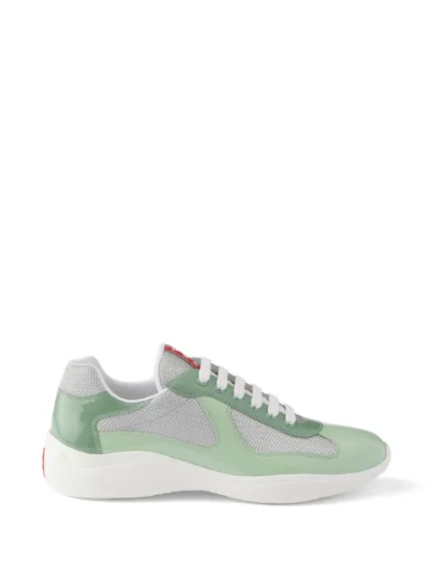 Prada baskets America's Cup en cuir verni et tissu technique 