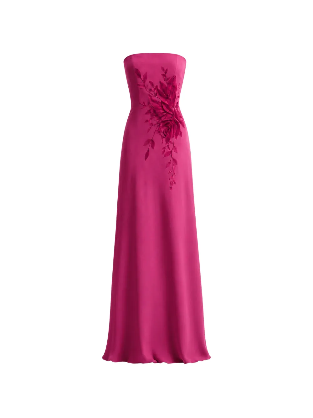 Gemy Maalouf floral-appliqué strapless maxi dress - Pink