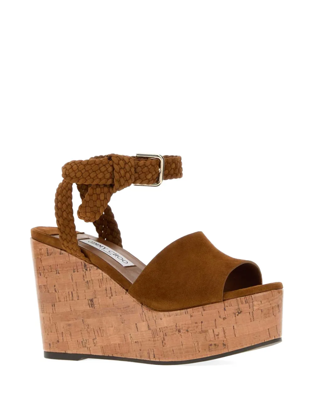 Jimmy Choo Jori 100 sandalen met gevlochten bandje Bruin