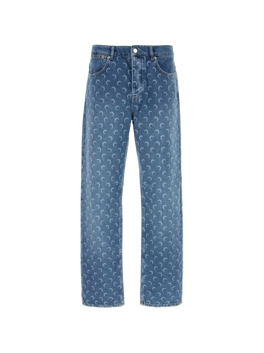 Marine Serre Moon-print jeans - Blu