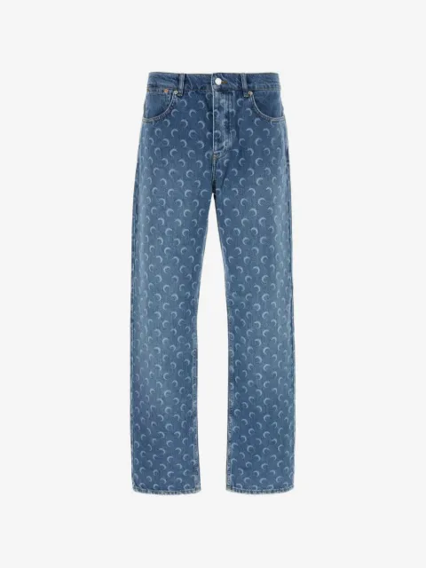 Marine Serre button-fastening jeans