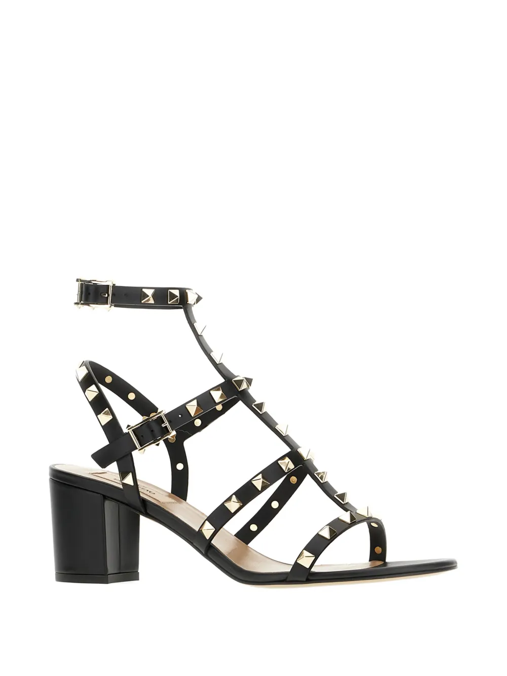 Valentino Garavani Rockstud leather sandals Zwart