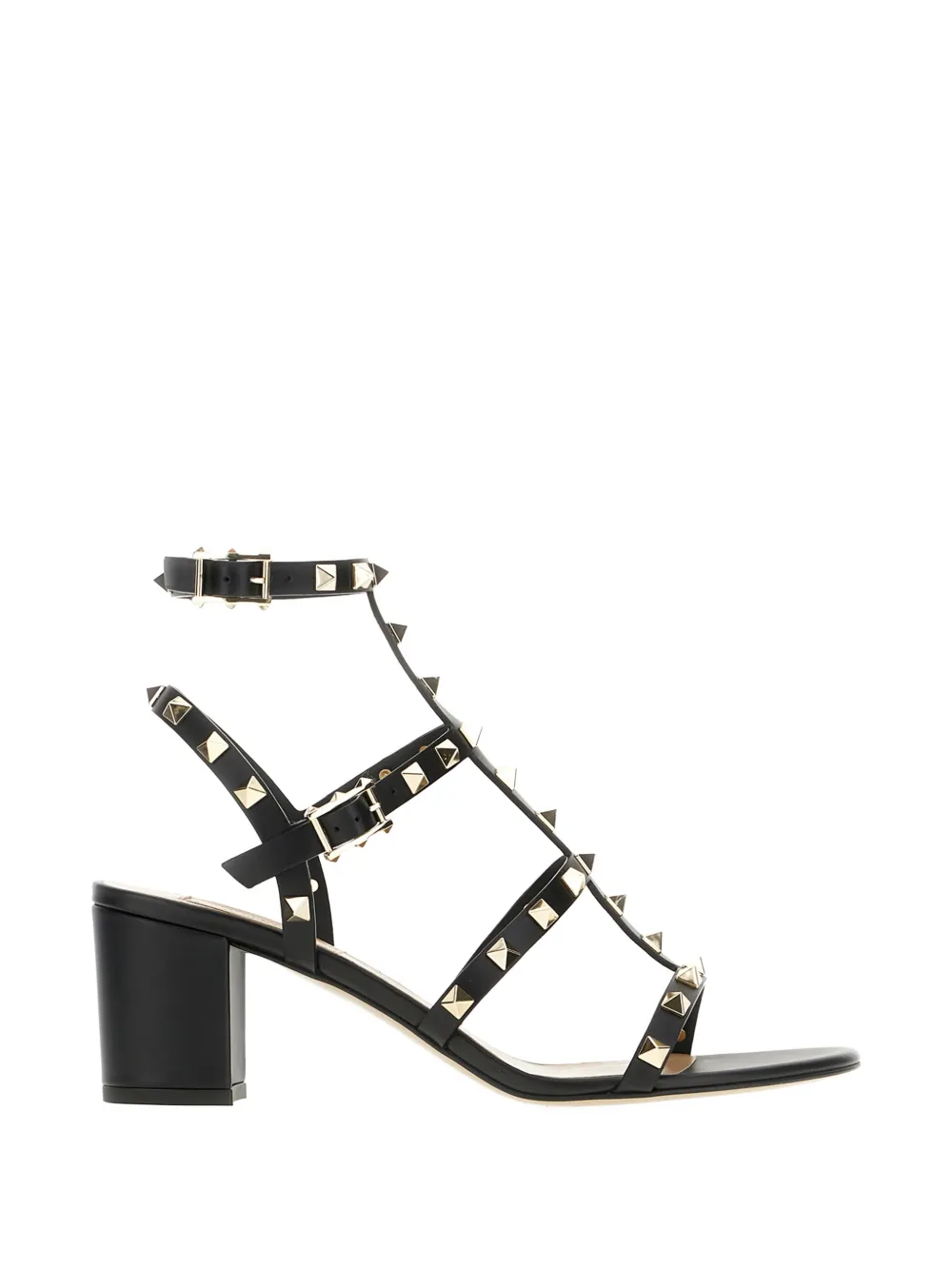 Valentino Garavani Rockstud leather sandals Zwart