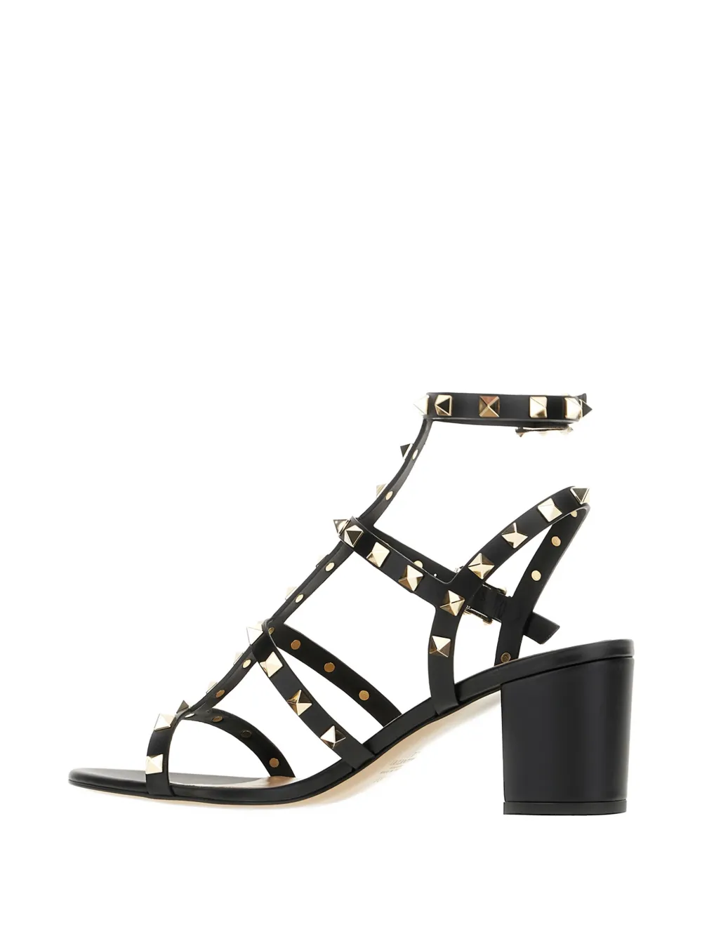 Valentino Garavani Rockstud leather sandals Zwart