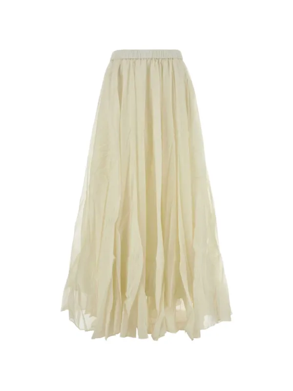 Co Pleated-detail Elasticated-waist Skirt in Neutrals