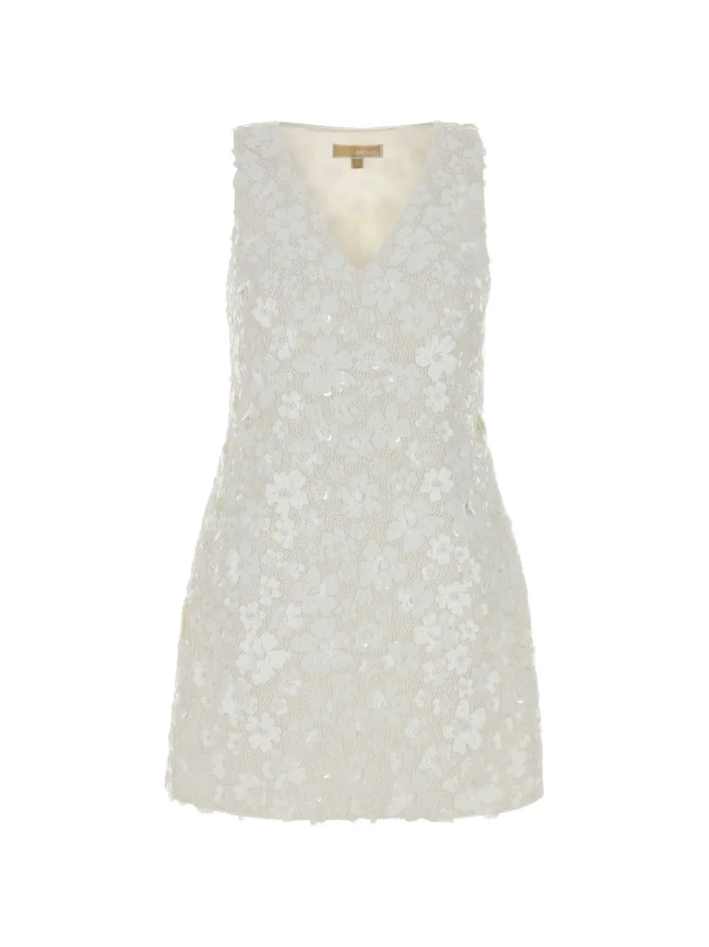 Michael Michael Kors sequin-embellished floral-appliqué dress - Toni neutri