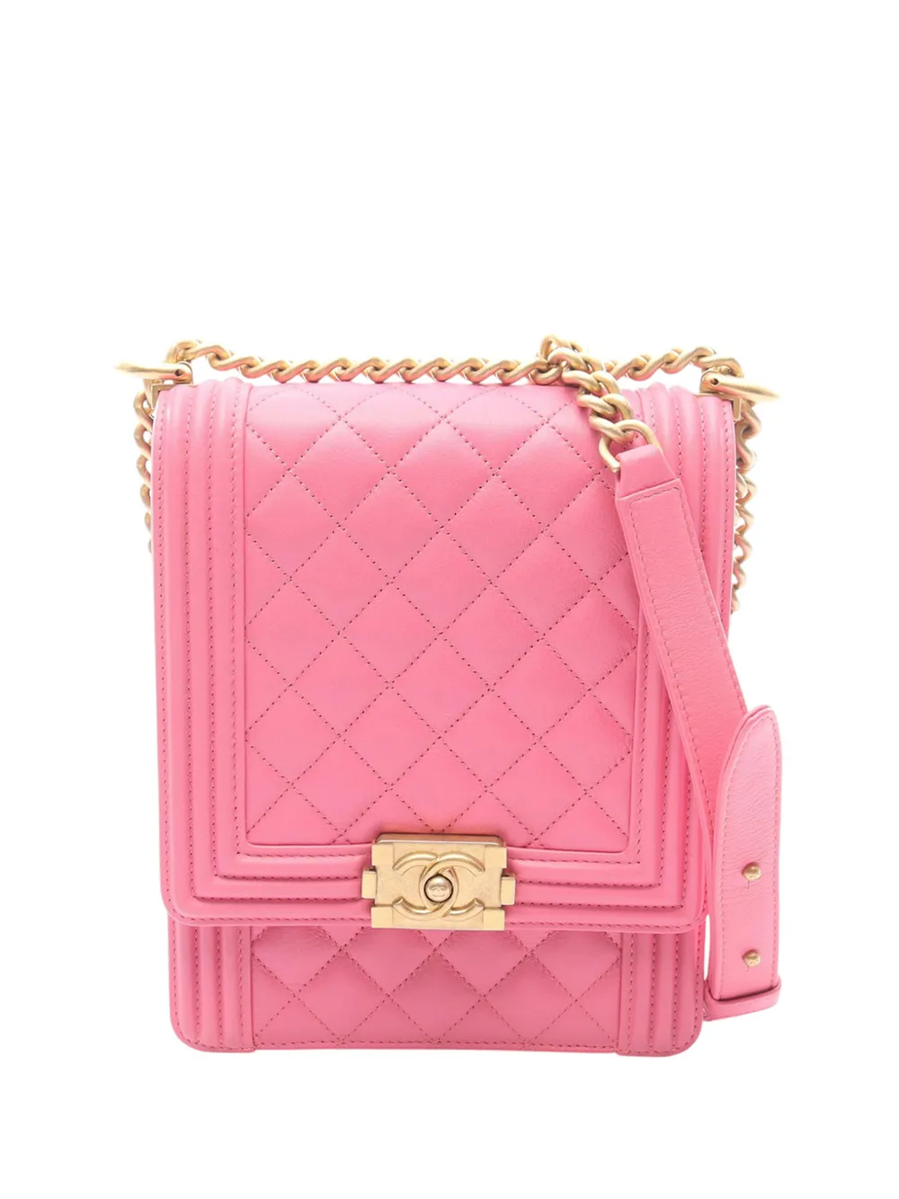 CHANEL Pre-Owned 2018-2019 Small Quilted Lambskin Boy crossbody bag - Rosa