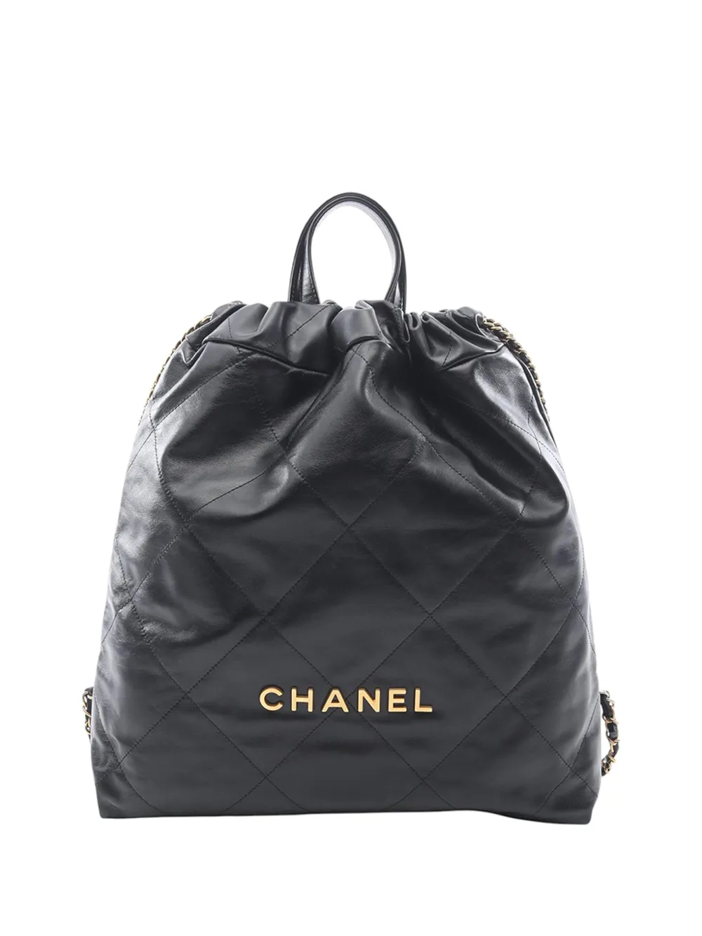CHANEL Pre-Owned 2021-2026 Large Shiny Quilted Calfskin 22 backpack - Nero