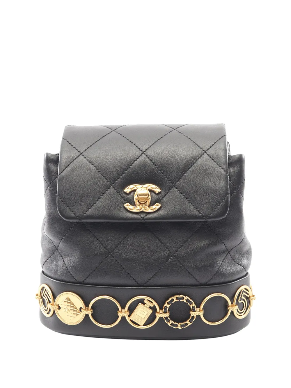 CHANEL Pre-Owned 2021-2026 Small Lambskin Charms backpack - Nero