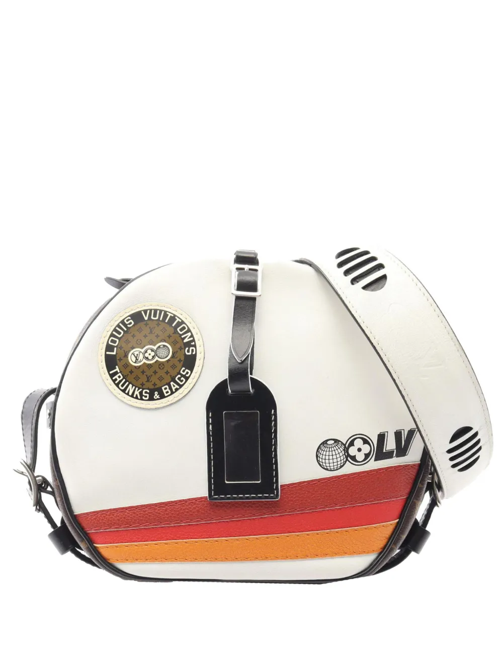 Louis Vuitton Pre-Owned 2019 Leather and Monogram LV Airline Boite Chapeau Souple crossbody bag - Bianco