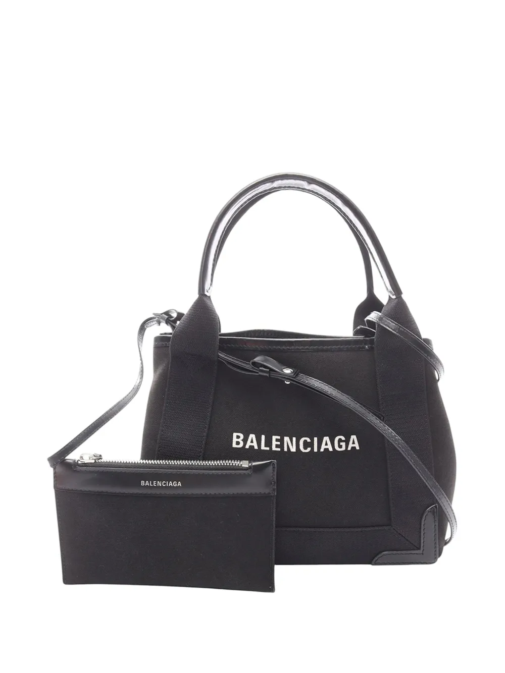 Balenciaga Pre-Owned 2010-2026 Nylon Navy Cabas Tote XS satchel - Nero