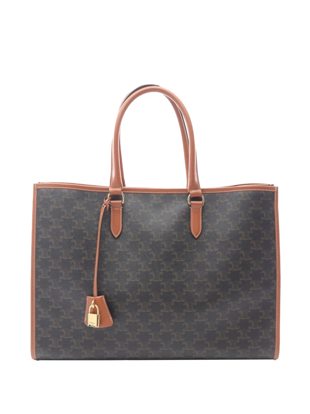 Celine Pre-Owned 2021-2026 Triomphe Coated Canvas Horizontal Cabas tote bag - Schwarz