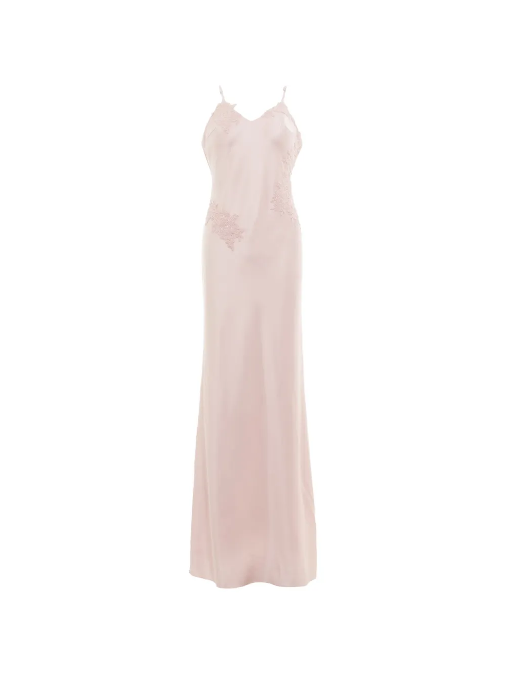 Stolen Stores lace-appliqué satin dress - Rosa