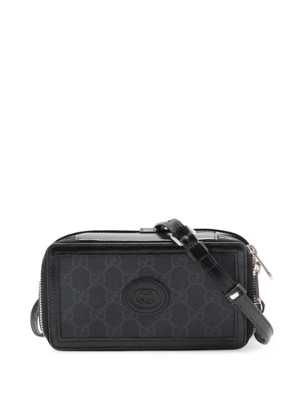 Gucci Pre-Owned 2016-2026 GG Supreme Interlocking G crossbody bag - Nero