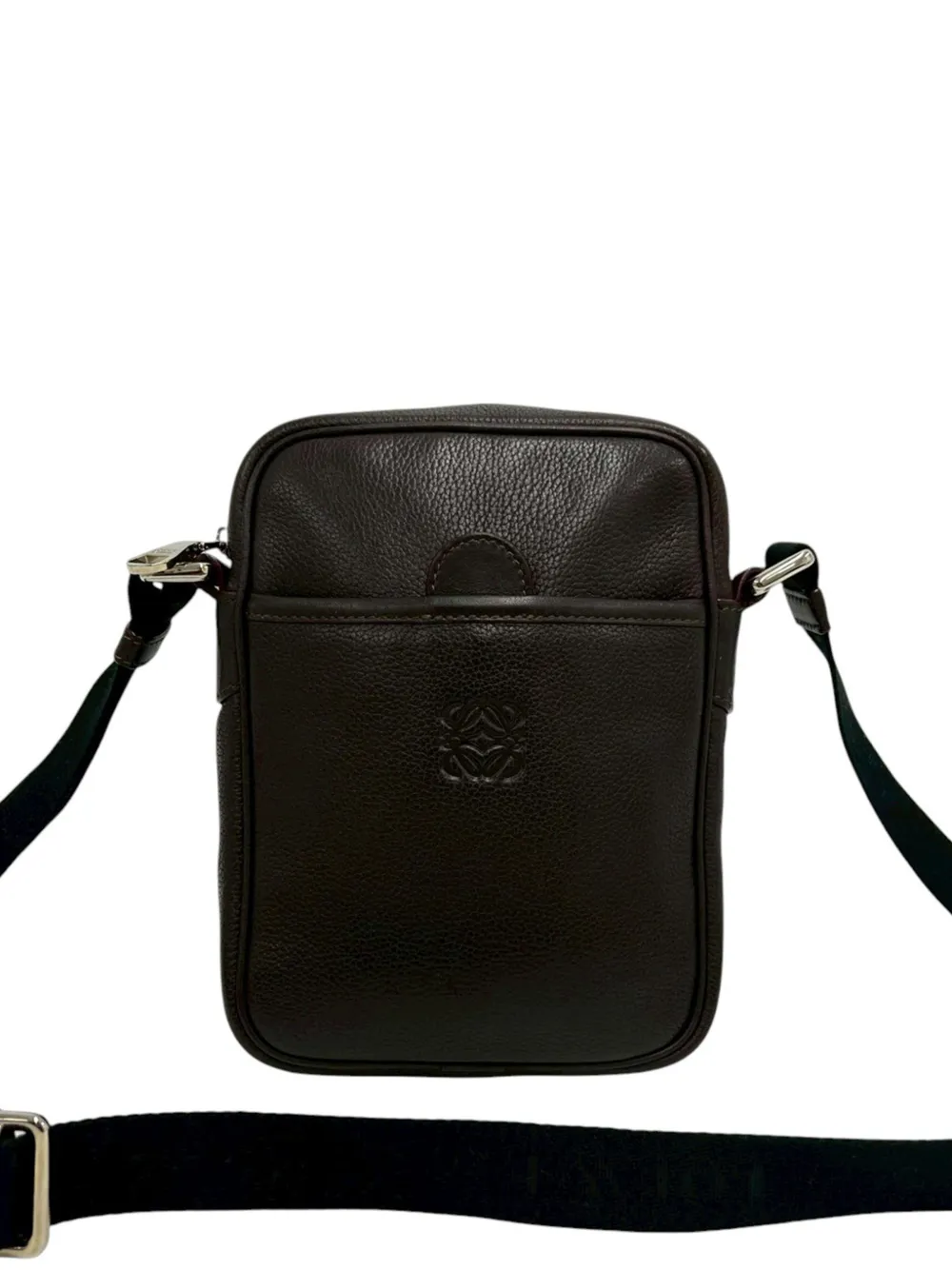 Loewe Pre-Owned 2000-2025 Leather Anagram crossbody bag - Marrone