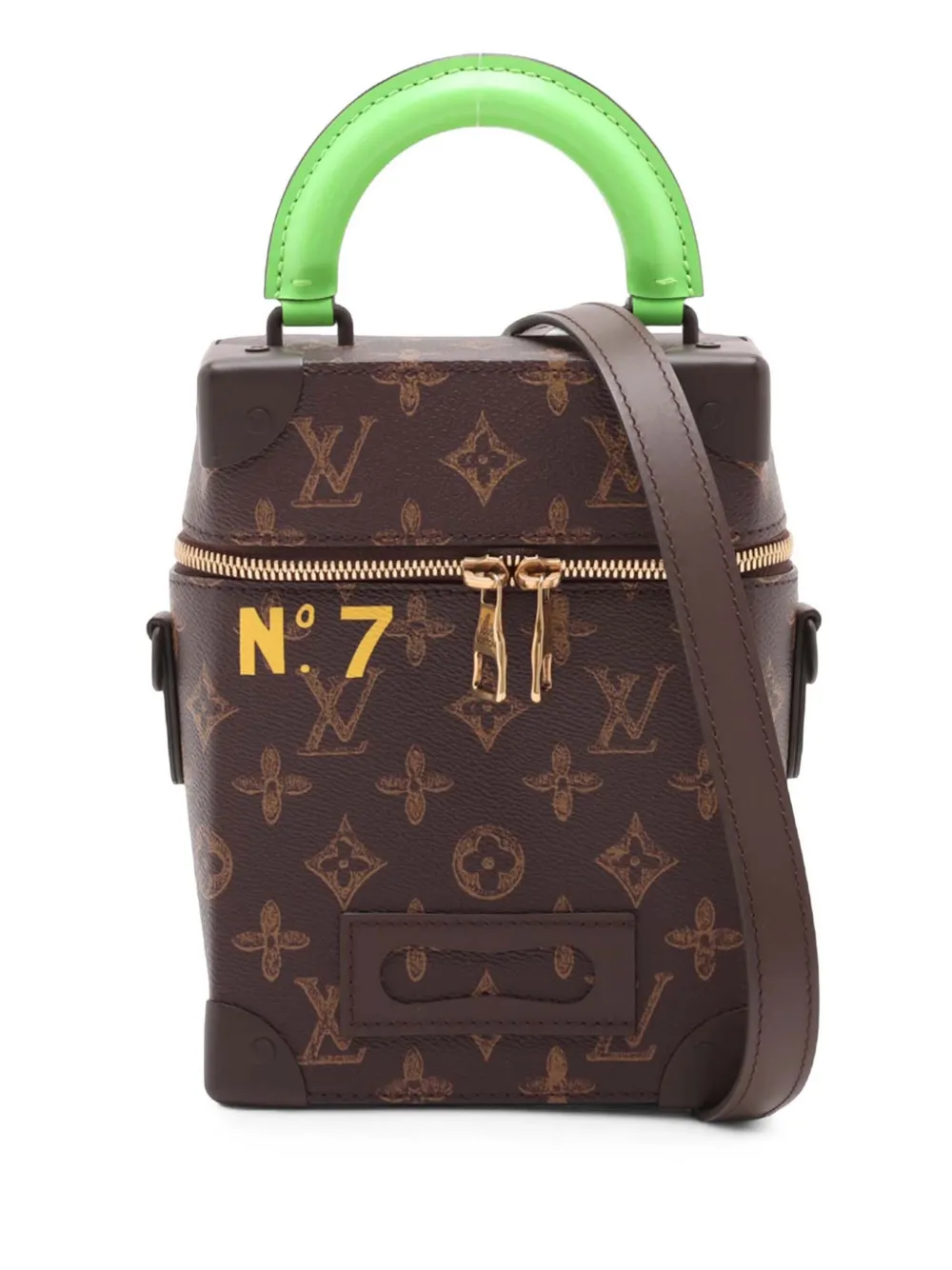 Louis Vuitton Pre-Owned 2021-2026 Monogram No7 Vertical Box Trunk satchel - Marrone