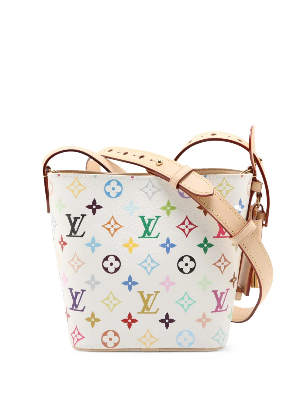 Louis Vuitton Pre-Owned 2021-2026 Takashi Murakami Monogram Multicolore All In One BB bucket bag - Bianco