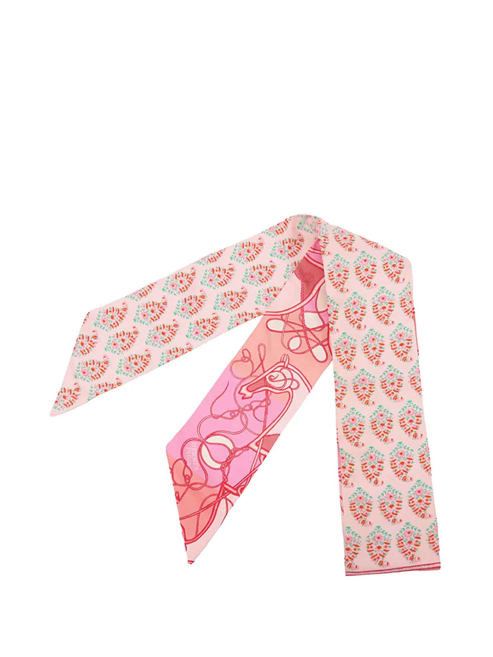 Hermès Pre-Owned 20th Century Coup de Fouet Au Bloc Silk Twilly Scarf scarves - Rosa
