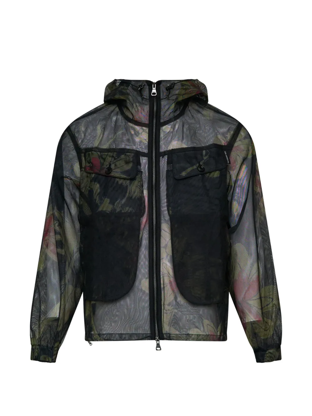 Andersson Bell floral-print sheer jacket - Nero