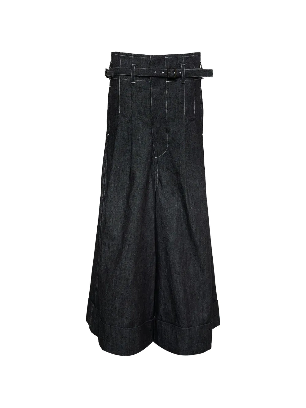 Junya Watanabe belted turn-up cuff jeans - Nero