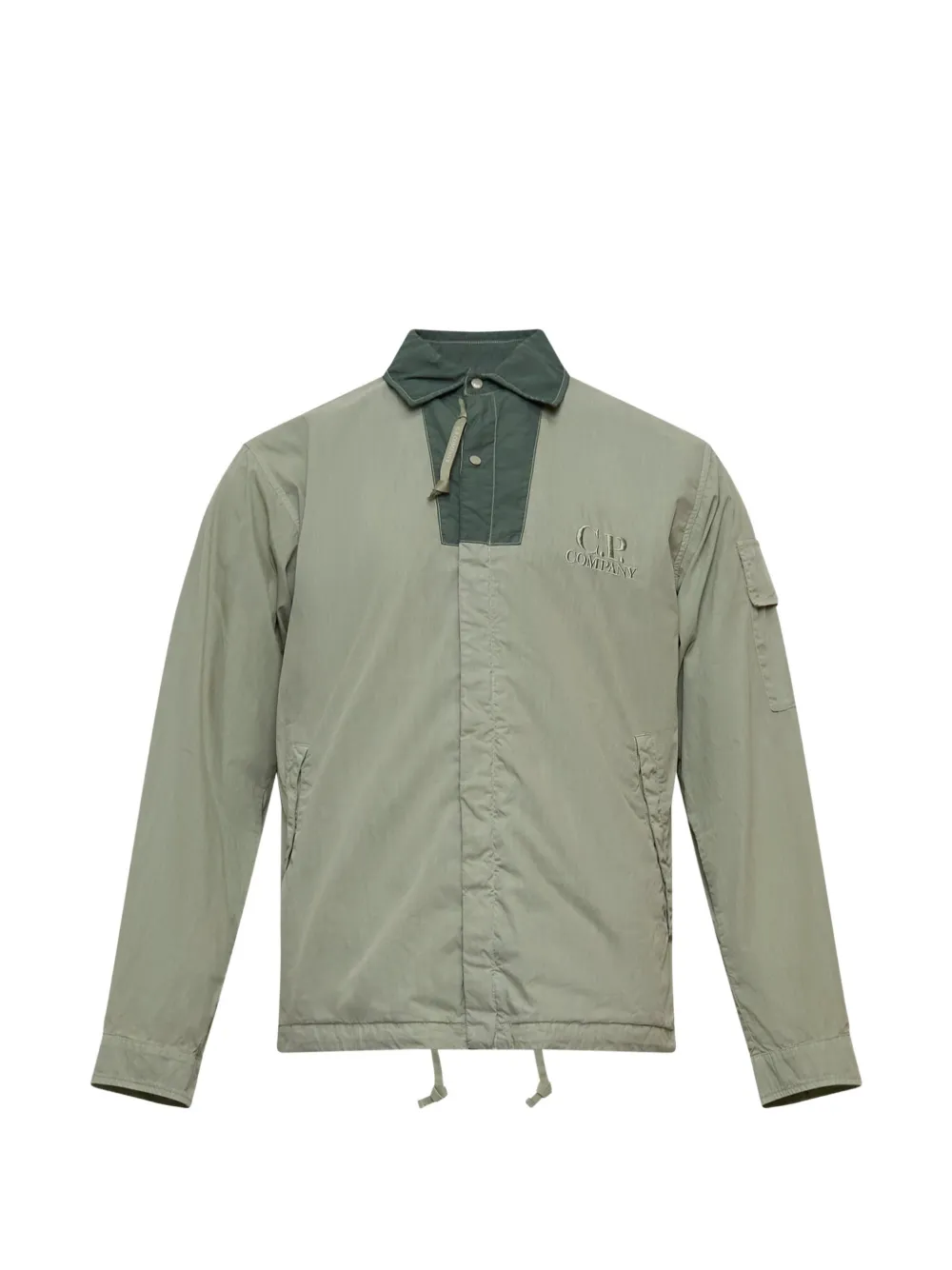 C.P. Company logo-embroidered flap-pocket overshirt - Verde