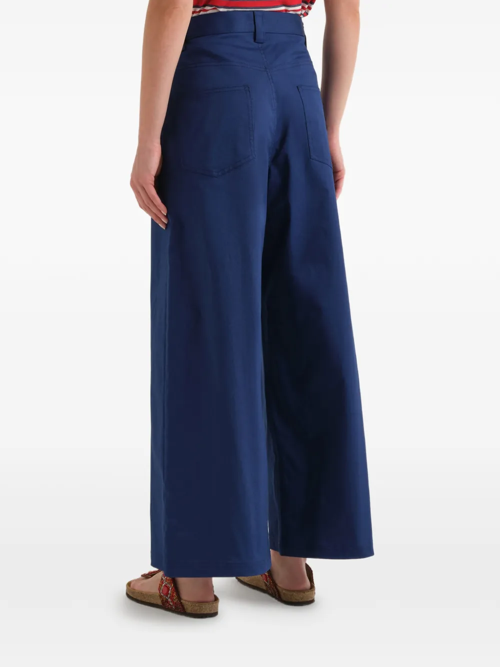 MALIPARMI Cropped palazzo broek Blauw