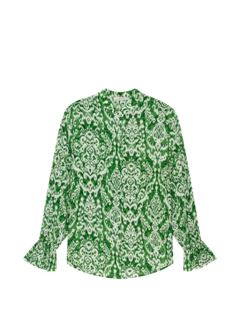 MALIPARMI Dreamscape ikat-print ruffled shirt