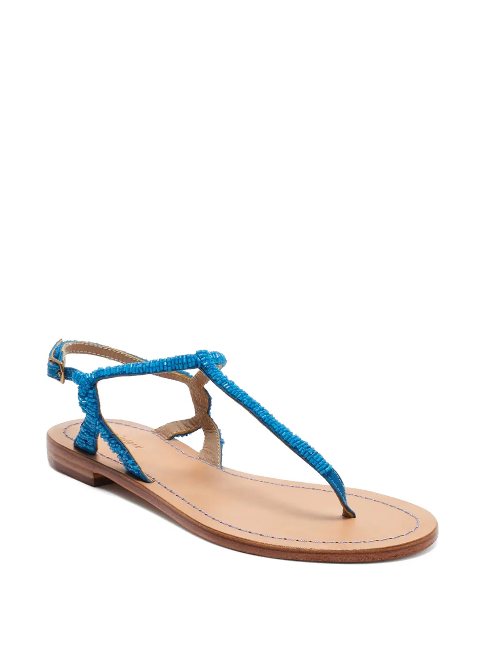 MALIPARMI Leren sandalen met borduurwerk Blauw