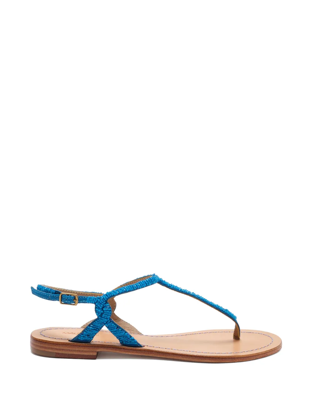 MALIPARMI Leren sandalen met borduurwerk Blauw