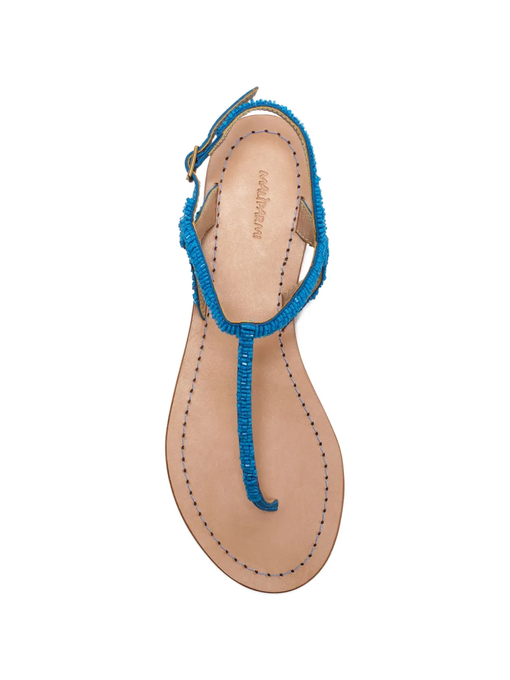 MALIPARMI Leren sandalen met borduurwerk Blauw