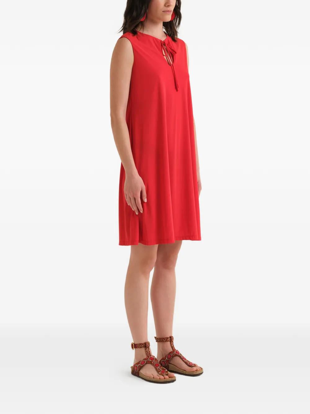 MALIPARMI Jurk met striksluiting Rood