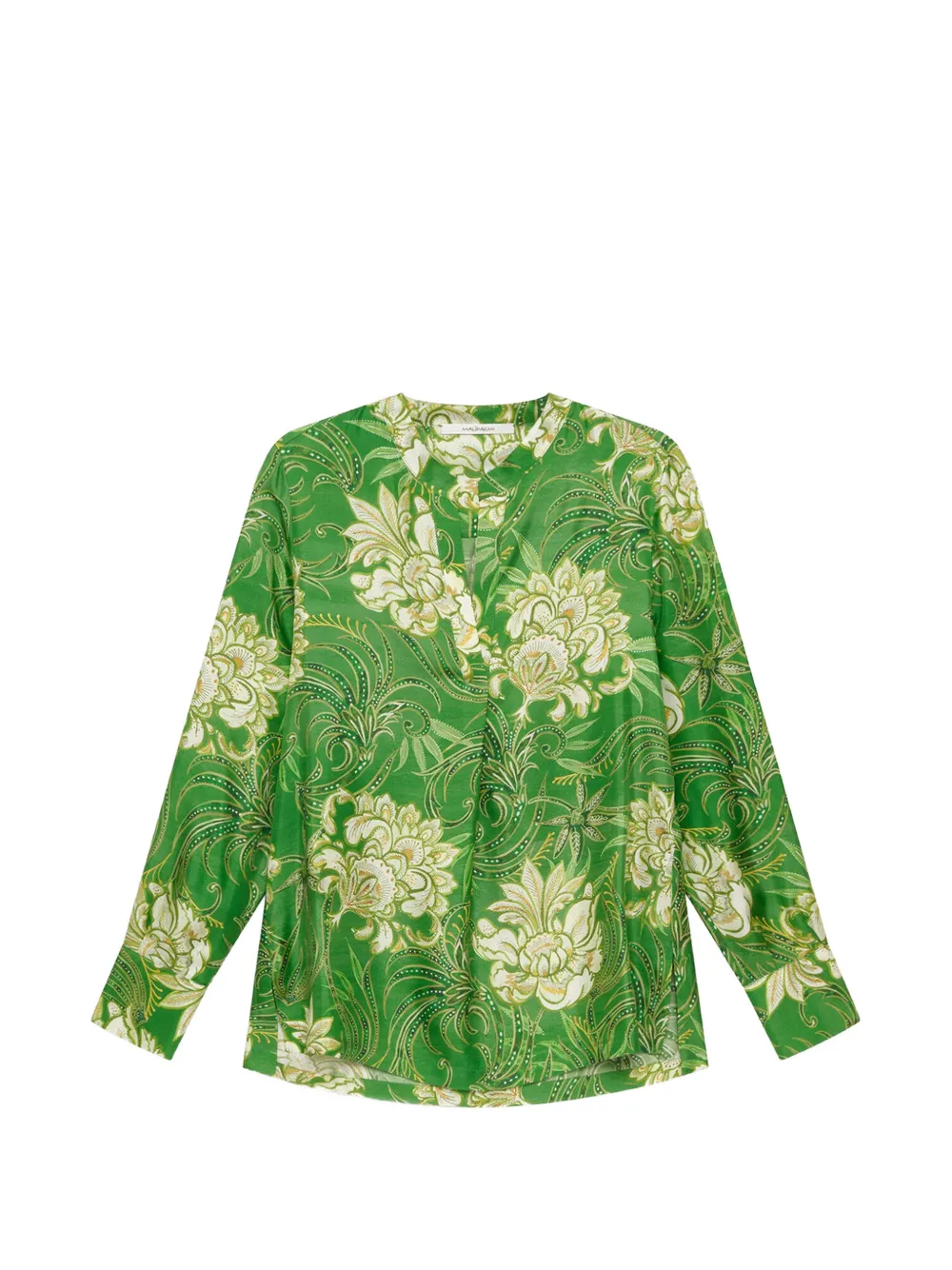 MALIPARMI floral-print silk tunic - Verde