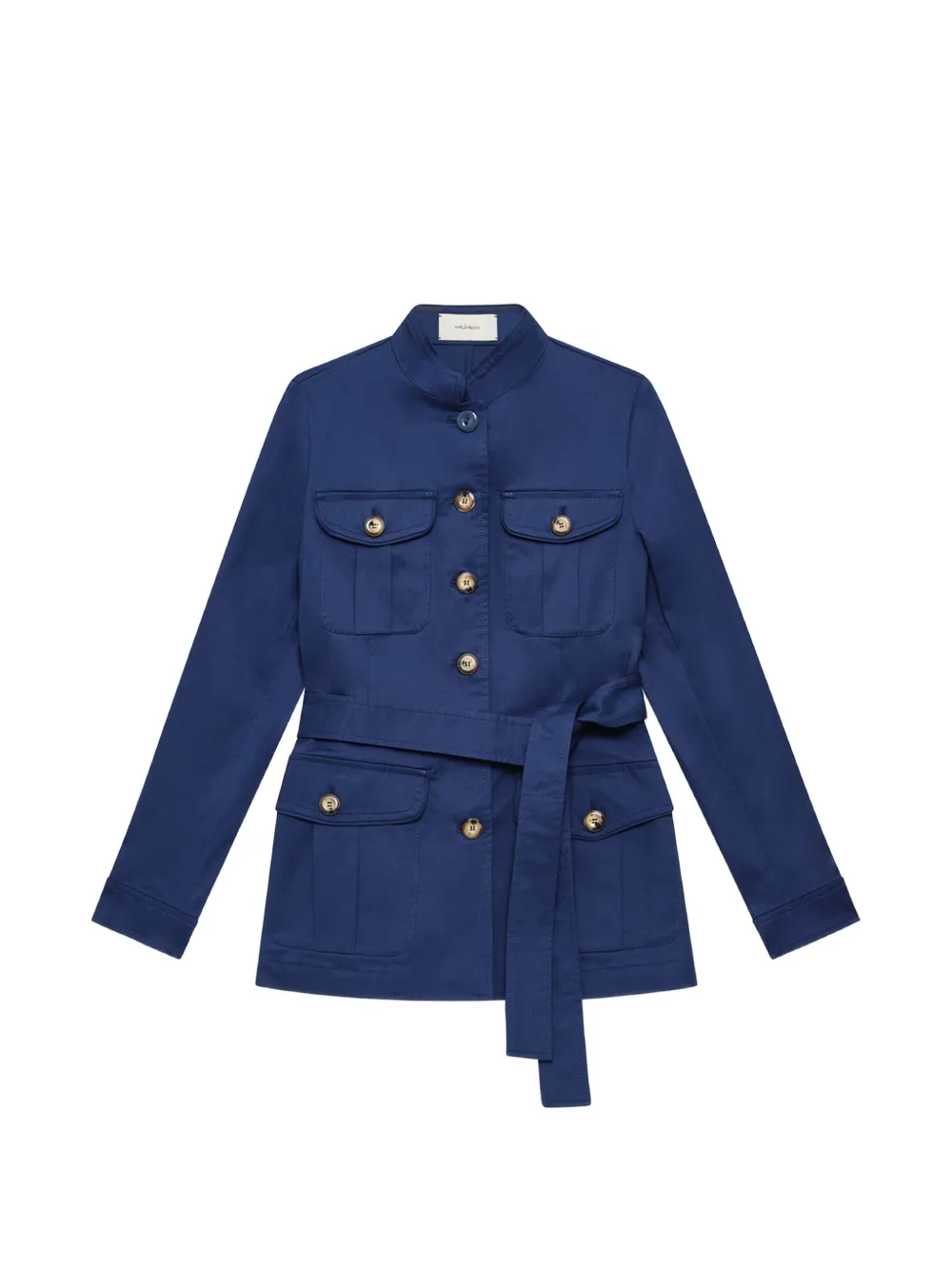MALIPARMI belted button-fastening jacket - Blu
