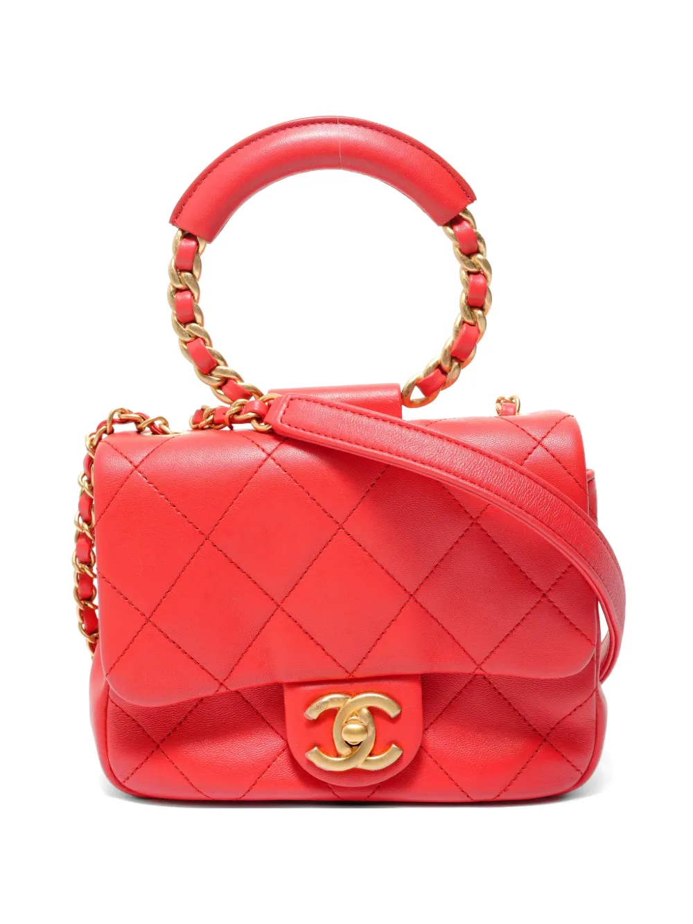 CHANEL Pre-Owned 2019-2020 quilted leather handbag - Rosso