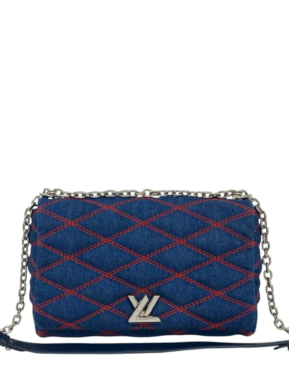 Louis Vuitton Pre-Owned 2016 Malletage Denim GO 14 MM crossbody bag - Blu