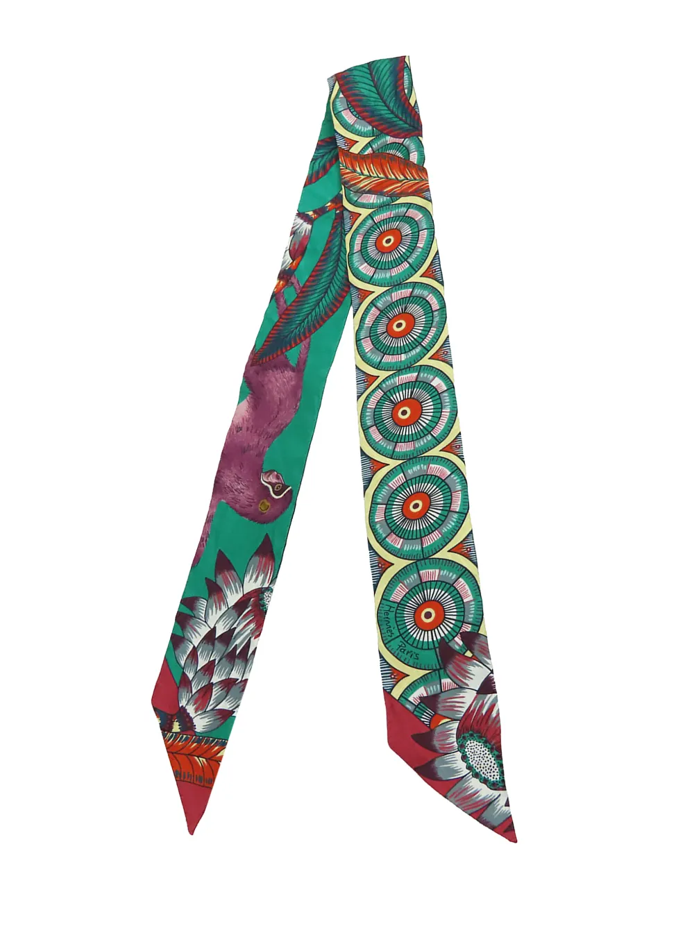 Hermès Pre-Owned 1999-2007 The Savana Dance Silk Twilly Scarf scarves - Grün