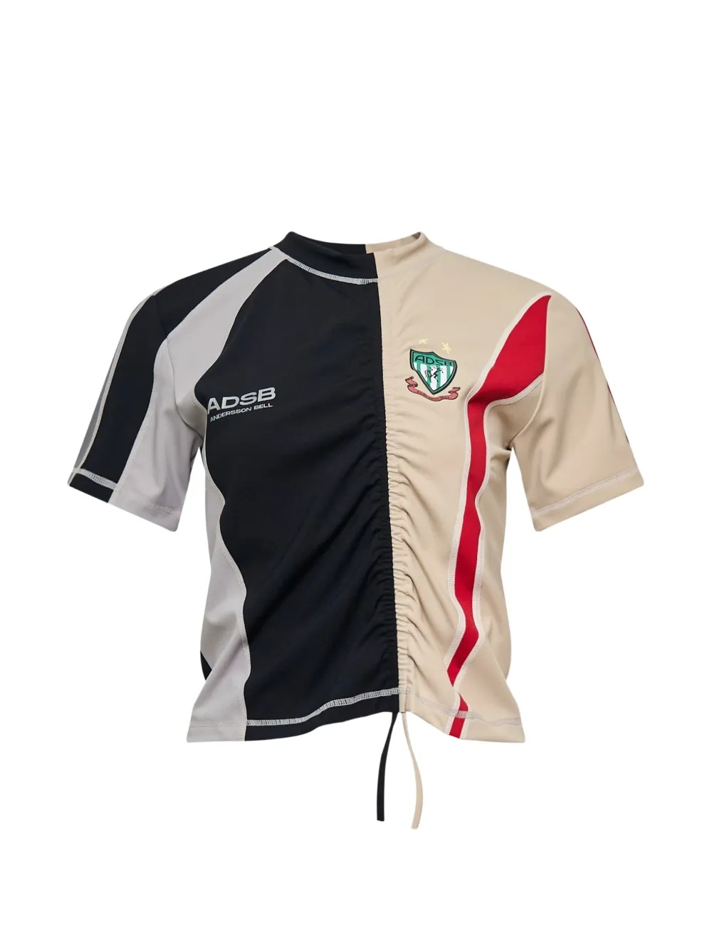 Andersson Bell ruched-panelled t-shirt - Nero