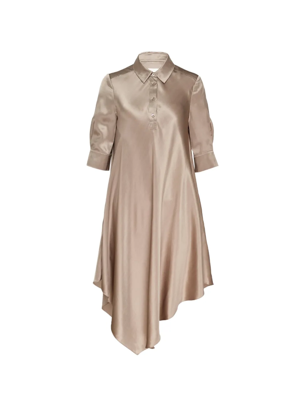Club21 Collection asymmetric satin shirt dress - Toni neutri